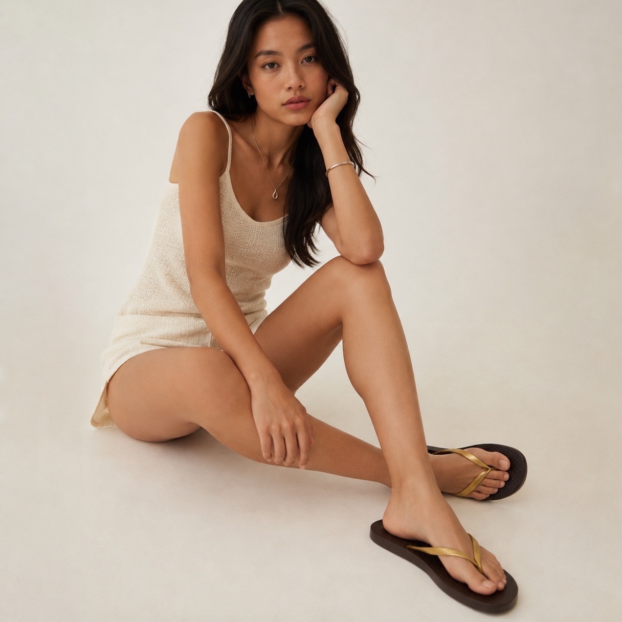 Ipanema Bossa Brown Gold Flip Flop Sandals Women's Us 7 Brazilian